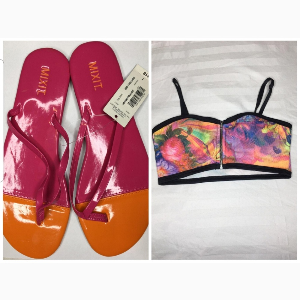 Bundle Deal!! Summer zip crop w| Mixit Sandals